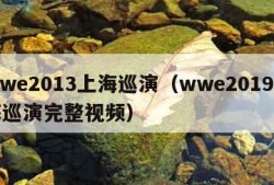 wwe2013上海巡演（wwe2019上海巡演完整视频）