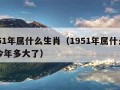 1951年属什么生肖（1951年属什么生肖今年多大了）