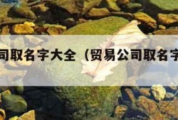 贸易公司取名字大全（贸易公司取名字大全三个字）