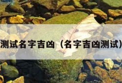 测试名字吉凶（名字吉凶测试）