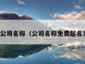 公司名称（公司名称免费起名）