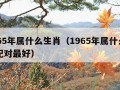 1965年属什么生肖（1965年属什么生肖配对最好）