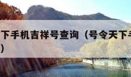 号令天下手机吉祥号查询（号令天下手机号 吉祥号）