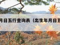 出生年月日五行查询表（出生年月日五行查询表八零）