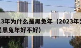 2023年为什么是黑兔年（2023年为什么是黑兔年好不好）