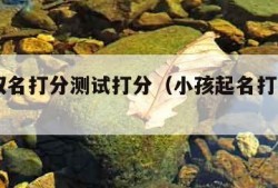 孩子取名打分测试打分（小孩起名打分100分）