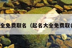 起名大全免费取名（起名大全免费取名参考）