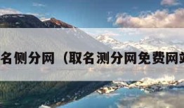 取名侧分网（取名测分网免费网站）