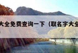 取名字大全免费查询一下（取名字大全免费查询下载）