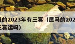 属马的2023年有三喜（属马的2023年有三喜运吗）