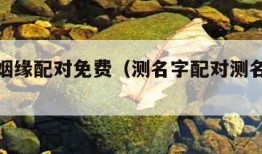 名字测姻缘配对免费（测名字配对测名字婚姻免费）