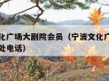 宁波文化广场大剧院会员（宁波文化广场大剧院售票处电话）