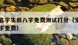 宝宝起名字生辰八字免费测试打分（宝宝取名生辰八字免费）