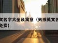 男孩英文名字大全及寓意（男孩英文名字大全及寓意免费）