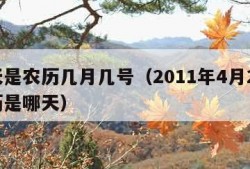 今天是农历几月几号（2011年4月20日农历是哪天）