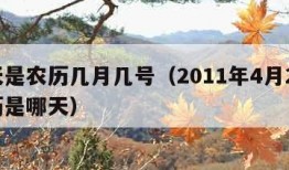 今天是农历几月几号（2011年4月20日农历是哪天）