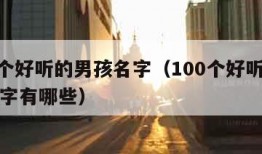 100个好听的男孩名字（100个好听的男孩名字有哪些）