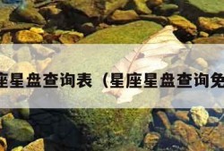 星座星盘查询表（星座星盘查询免费）