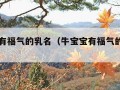 牛宝宝有福气的乳名（牛宝宝有福气的乳名男）