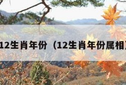 12生肖年份（12生肖年份属相）