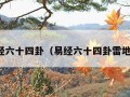 易经六十四卦（易经六十四卦雷地豫）