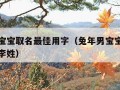 兔年男宝宝取名最佳用字（兔年男宝宝取名最佳用字李姓）