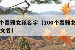 100个高雅女孩名字（100个高雅女孩名字英文名）