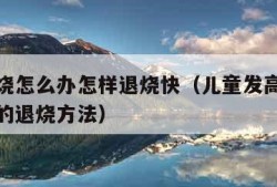 小孩发烧怎么办怎样退烧快（儿童发高烧怎么办简单的退烧方法）