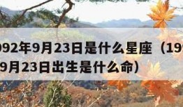 1992年9月23日是什么星座（1992年9月23日出生是什么命）