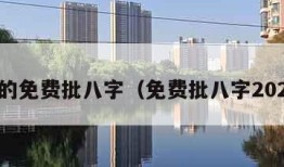 真正的免费批八字（免费批八字2021年）