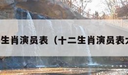 十二生肖演员表（十二生肖演员表大全）