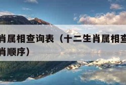 十二生肖属相查询表（十二生肖属相查询表及十二生肖顺序）