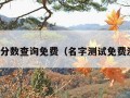 名字测分数查询免费（名字测试免费测名字）