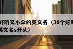 30个好听又小众的英文名（30个好听又小众的英文名s开头）