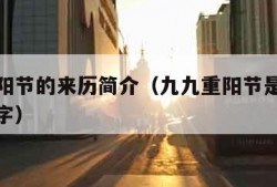 九九重阳节的来历简介（九九重阳节是怎么来的十个字）