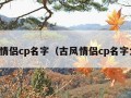 古风情侣cp名字（古风情侣cp名字大全）