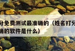 姓名打分免费测试最准确的（姓名打分免费测试最准确的软件是什么）