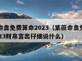 紫薇命盘免费算命2023（紫薇命盘免费算命2023财帛宫出仔细说什么）