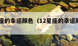 12星座的幸运颜色（12星座的幸运颜色是）