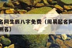 周易测名网生辰八字免费（周易起名网测名大全八字测名）