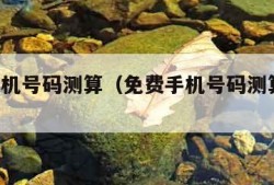 免费手机号码测算（免费手机号码测算 免费）