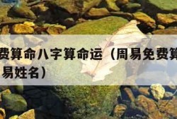 周易免费算命八字算命运（周易免费算命生辰八字 周易姓名）