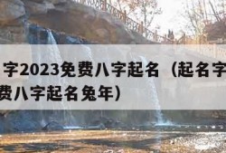 起名字2023免费八字起名（起名字2023免费八字起名兔年）