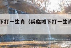 兵临城下打一生肖（兵临城下打一生肖正确答案）