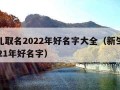 新生儿取名2022年好名字大全（新生儿取名2021年好名字）