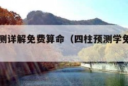 四柱预测详解免费算命（四柱预测学免费八字算命）