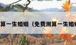 免费测算一生婚姻（免费测算一生婚姻八字）