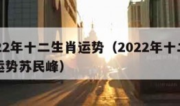 2022年十二生肖运势（2022年十二生肖运势苏民峰）