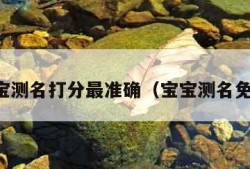 宝宝测名打分最准确（宝宝测名免费）