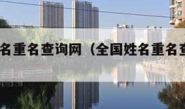 全国姓名重名查询网（全国姓名重名查询网2021）